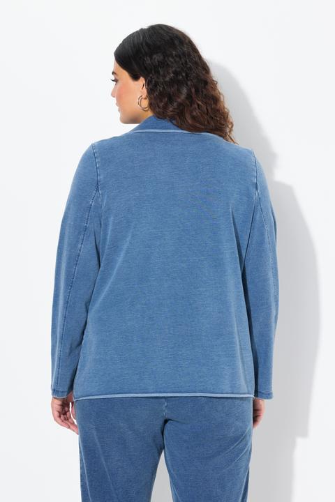 Produktbild Ulla Popken Sweatblazer, Jeansoptik, Reverskragen, Langarm (42, 44)
