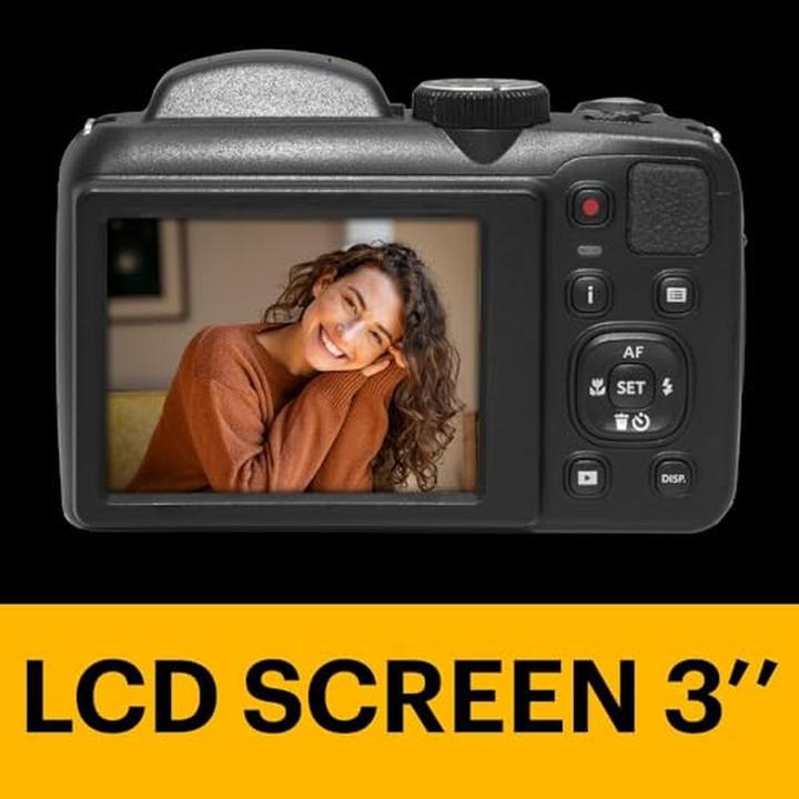 Immagine prodotto Kodak Fotocamera digitale bridge 16 MP, zoom 25x, video HD 1080p, grandangolo 24 mm, display LCD 3 pollici (16 Mpx, 25 x)