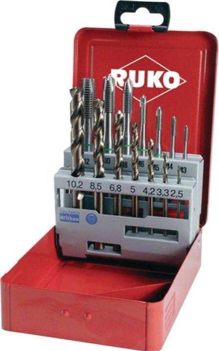 Actual product image Ruko Machine tap set HSSECo in industrial case