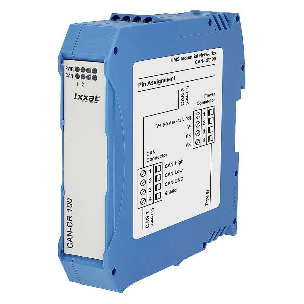 Ixxat CAN-/CAN-FD-Repeater met schroefaansluiting en geïntegreerde busafsluitweerstand, Automatisering