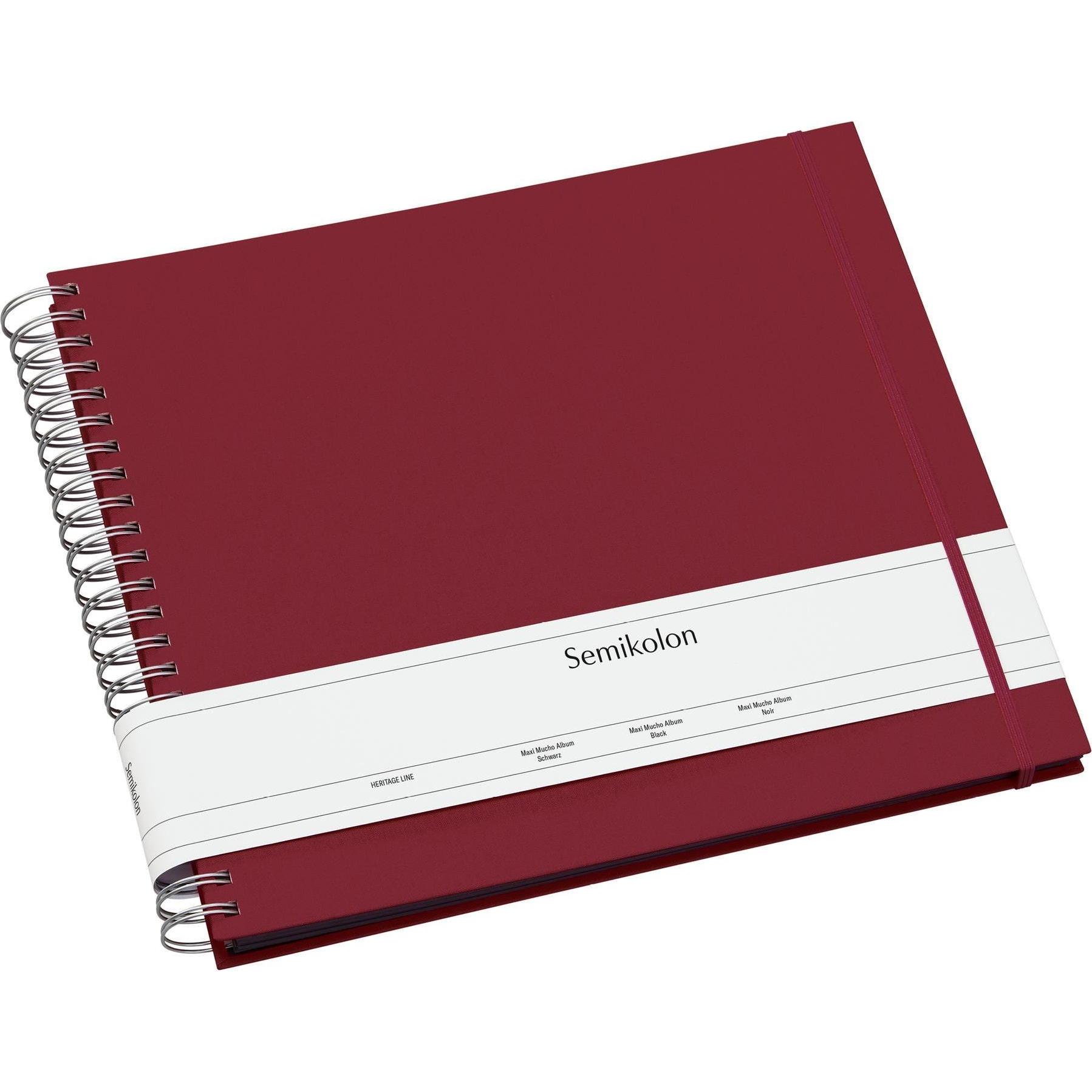 Semikolon, Fotoalbum, Fotoalbum Maxi Mucho 34.5 x 30 cm Bordeaux, Schwarze Seiten (9 x 13 cm, 10 x 15 cm)