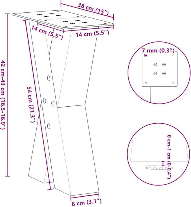Actual product image vidaXL Couchtischbein