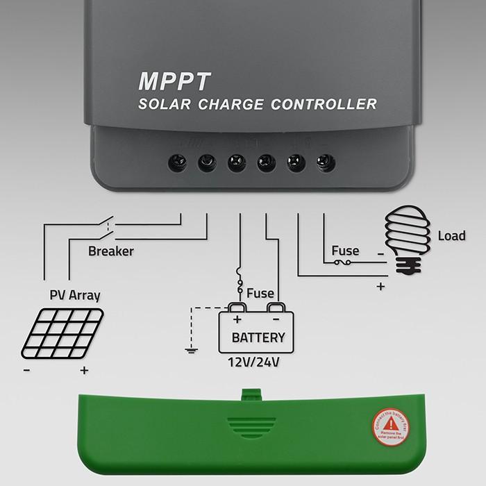Produktbild Qoltec MPPT Solarladeregler mit Temperatursensor 10A