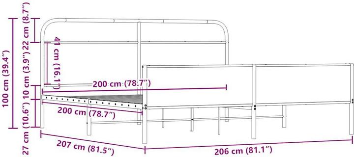 Image du produit vidaXL Bettgestell (200 x 200 cm)