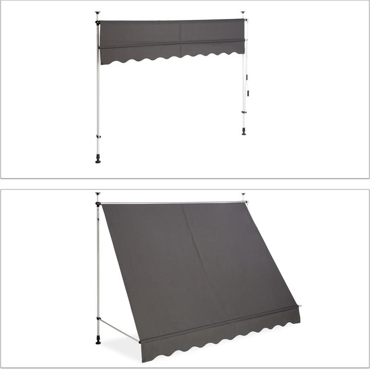 Actual product image Relaxdays Telescopic Balcony Awning (2.50 m)