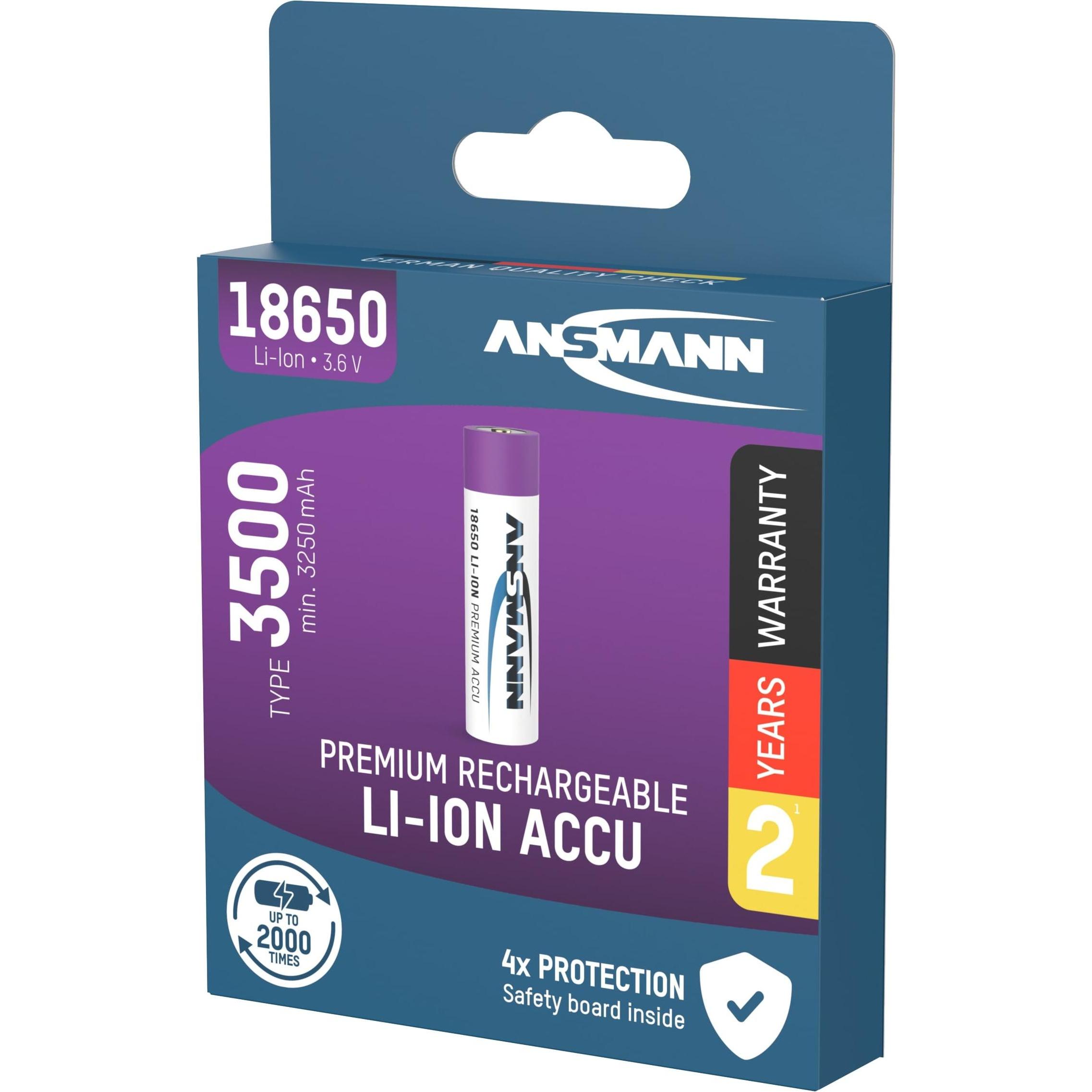 Ansmann 18650 (1 pz., 18650, 3350 mAh), Batterie + pile