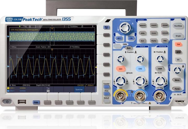 Image du produit Peaktech P 1355 Oscilloscope à mémoire numérique (CAT II)