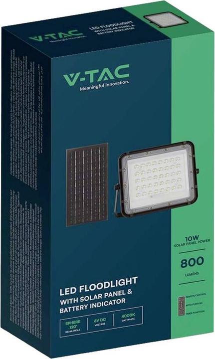 Produktbild V-TAC VT-80W 7824 Solar-Spot Neutralweiss Schwarz (800 lm, IP65)