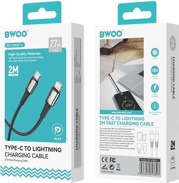 Produktbild Bwoo 30W Braided USB-C to Lightning cable, 3 m (3 m, 30 W)