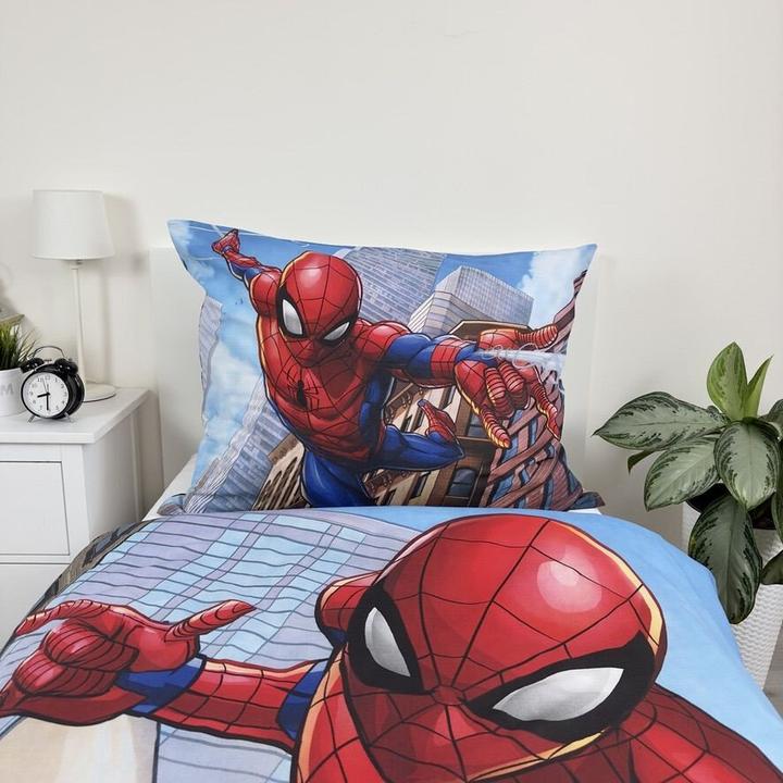 Actual product image Tinisu Spiderman Marvel Bettwäsche - 140x200 cm weiche Baumwolle Kissen und Decke (140 x 200 cm, 70 x 90 cm)