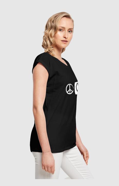 Produktbild Merchcode Ladies Peace - Double Peace Black Basic T-Shirt - 173303 (L)