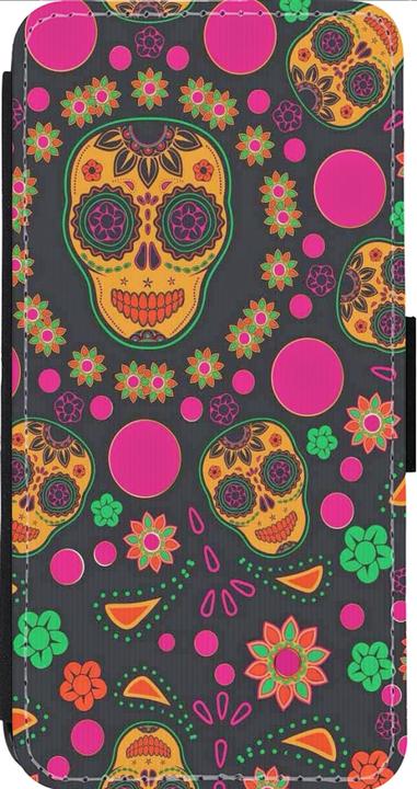 Immagine prodotto PhoneLook Cover Portafoglio nero Halloween 22 teschi messicani colorati (Apple iPhone 14 Pro Max)