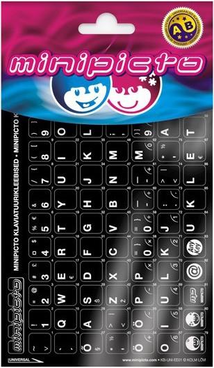 Image du produit Minipicto Autocollant pour clavier EST KB-UNI-EE01-BLK, noir/blanc