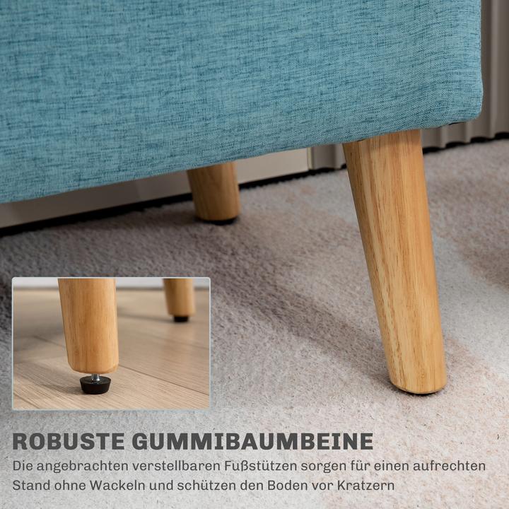 Image du produit Homcom Sitzbank Polyester, Kautschukholz Blau (39 cm)