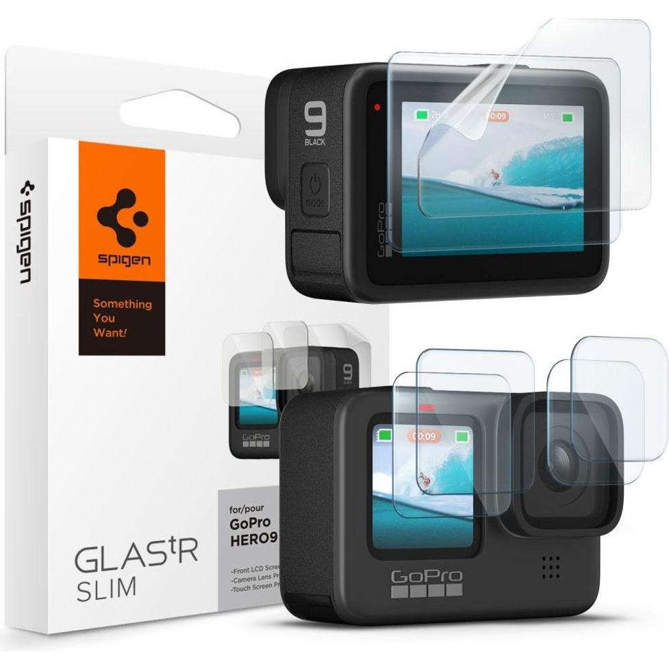 Spigen GlasTR Slim + Film 2-Set - Zestaw szkieł i folii do GoPro Hero 12 / 11 / 10 / 9 (2 zestawy), Accessori action cam, Trasparente