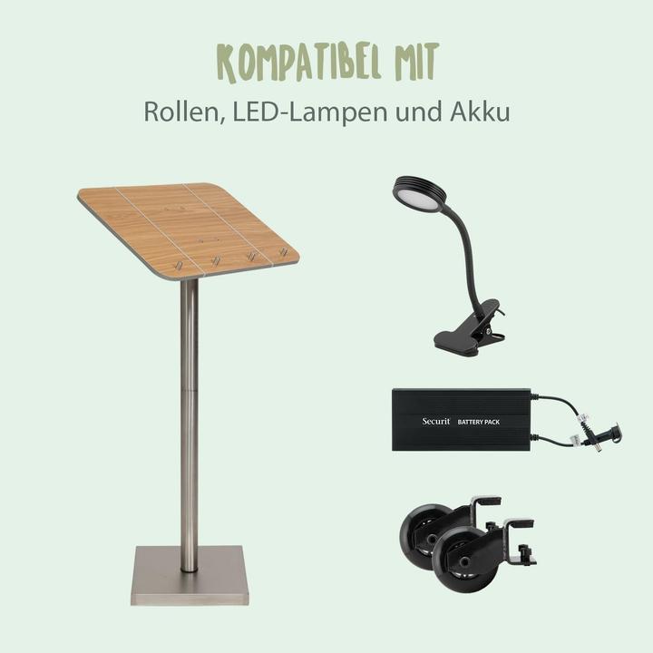Actual product image Securit Menu stand, made of wood and stainless steel