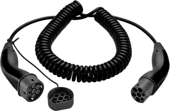 Image du produit Lakuda Typ 2 Spiral-Ladekabel für Elektroautos - 11kW - 7m, Schwarz (Type 2, 11 kW, 16 A, 7 m)