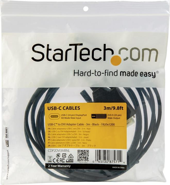 Image du produit StarTech USB Typ C — DVI (3 m)