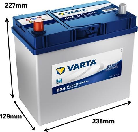 Image du produit Varta Bleu dynamique B34 (12 V, 45 Ah, 330 A)
