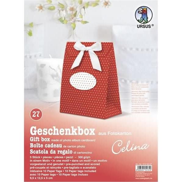 Ursus, Geschenkverpackung, Geschenkbox Celina 9,5x12,5x5cm VE=5 Stück Motiv: 27 (Geschenkbox, 5 x)