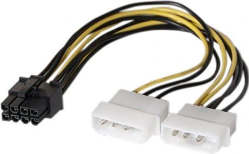 Exertis Connect Adaptateur d'alimentation pour carte PCI Express 2x Molex vers 8pin Cet adaptateur modifie les (0.15 m)