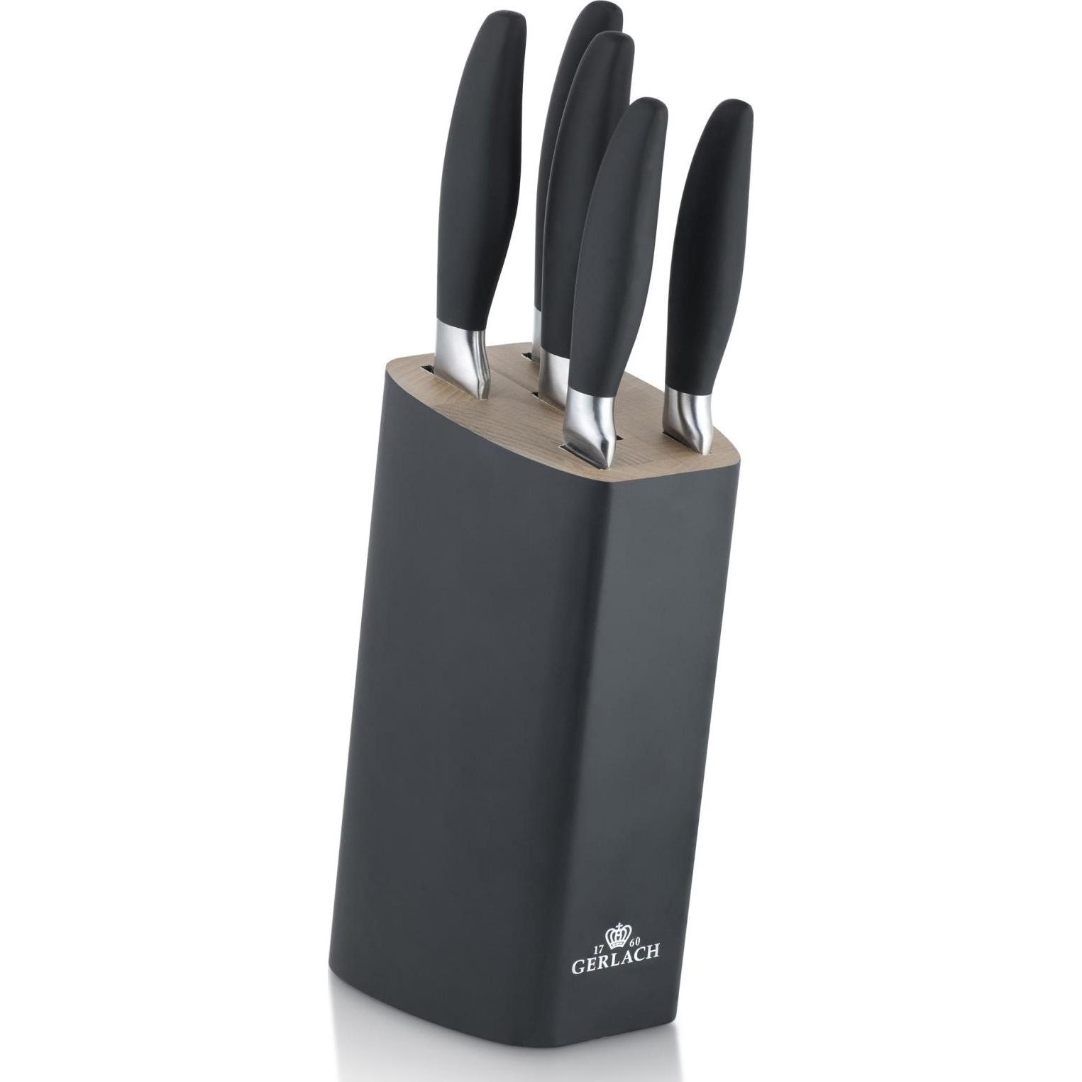 Gerlach Messerset im Block STYLE PLUS, Messerblock, Schwarz, Silber