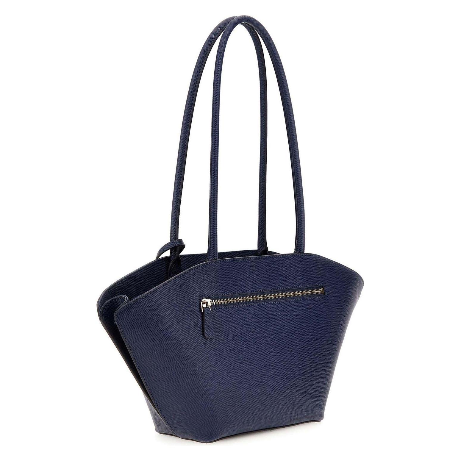 Guess, Damen, Handtasche, Bolena Shoulder Satchel Bag, Blau