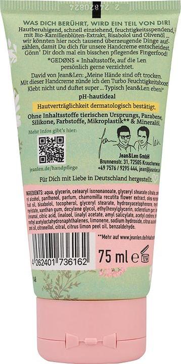 Actual product image Jean & Len Jean&Len toitev kätekreem kummel ja oliiviõli 75 ml (75 ml)