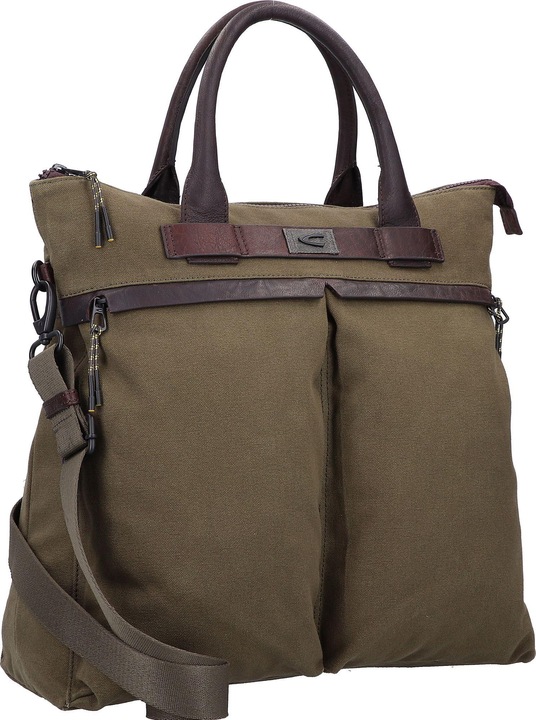 Actual product image Camel Active Canvas and leather shoulder bag in herritage look
