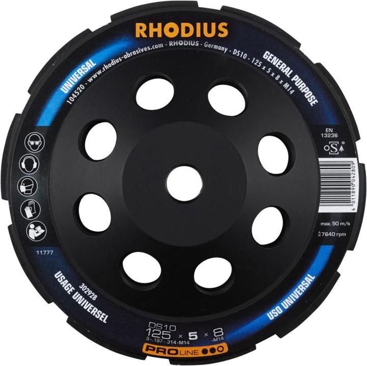 Actual product image Rhodius Diamond cup wheel DS10