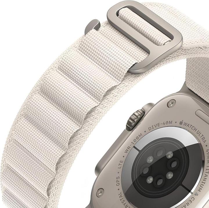 Actual product image EKO White fabric watch strap (22 mm, Woven plastic material)