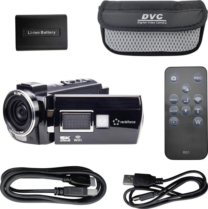Produktbild Renkforce RF-DV-200 Camcorder 5K 7.6 cm 3 Zoll 8 Megapixel Schwarz (8 Mpx)