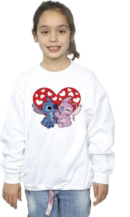 Actual product image Disney Girls Lilo & Stitch Hearts Sweatshirt (128)