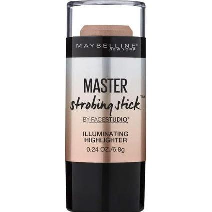 Maybelline New York, Highlighter + Bronzer, Facestudio Strobing Stick (200 Medium-Nude Glow, Highlighter, 9 g)