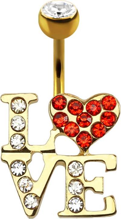 Immagine prodotto Star Piercing Banane 14k vergoldet LOVE (senza ottone, Acciaio chirurgico 316L)