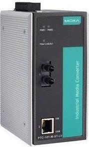 Produktbild Moxa PTC-101-M-ST-LV - Industrieller 10100BaseT(X) auf 100BaseFX Medienkonverter, Multimode mit ST-Anschl