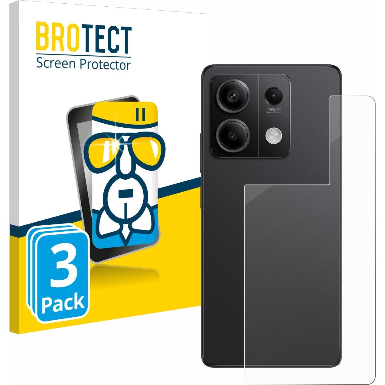 BROTECT AirGlass Panzerglasfolie (3 Stück, Xiaomi Redmi Note 13 Pro 5G), Smartphone Schutzfolie, Transparent