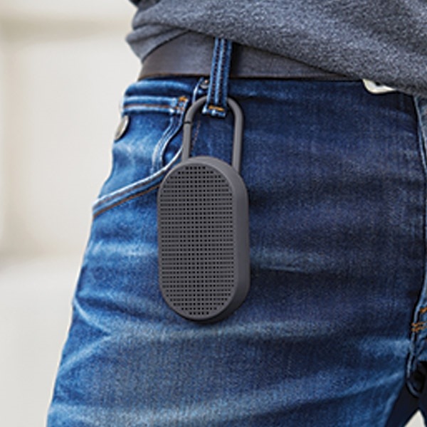 Actual product image Lexon Mino T Wodoodporny głośnik z podstawką i karabińczykiem szary/grey LA124G (Wireless)