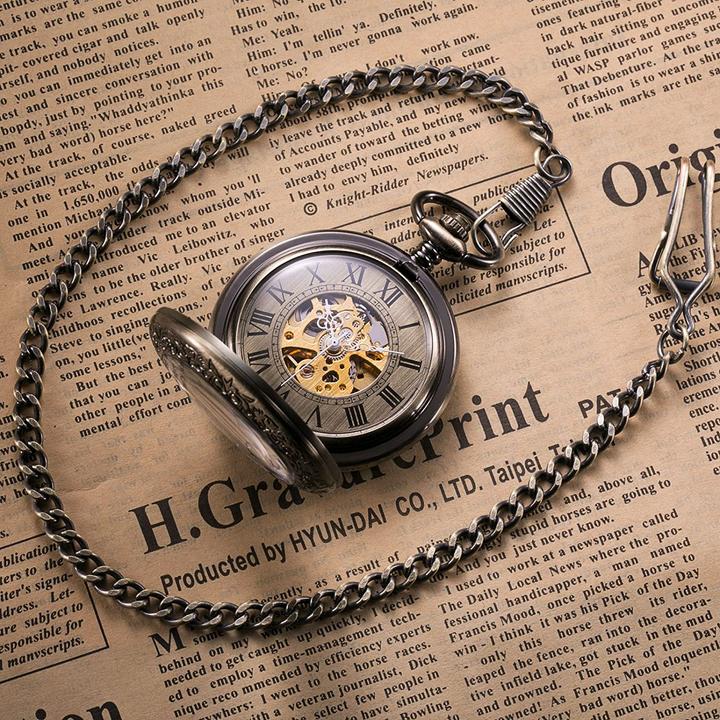 Produktbild Treeweto Unisex Taschenuhr mit Kette (Taschenuhr, 45 mm)