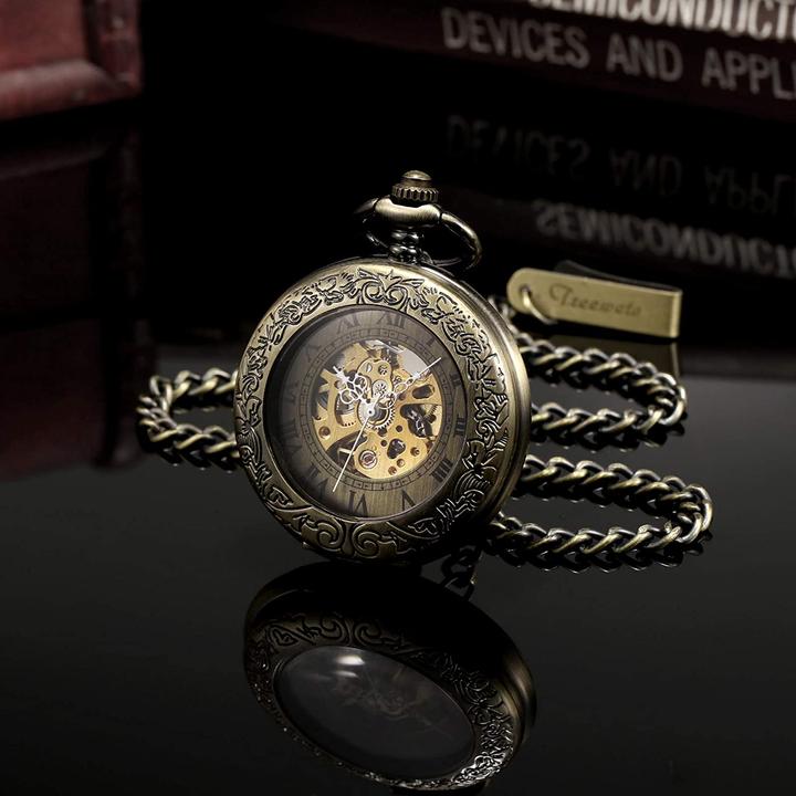Produktbild Treeweto Unisex Taschenuhr mit Kette (Taschenuhr, 45 mm)