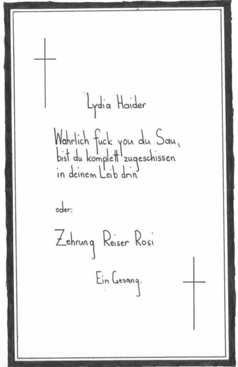 Actual product image Wahrlich fuck you du Sau, bist du komplett zugeschissen in deinem Leib drin (German, Haider Lydia, Puneh Ansar, 2018)