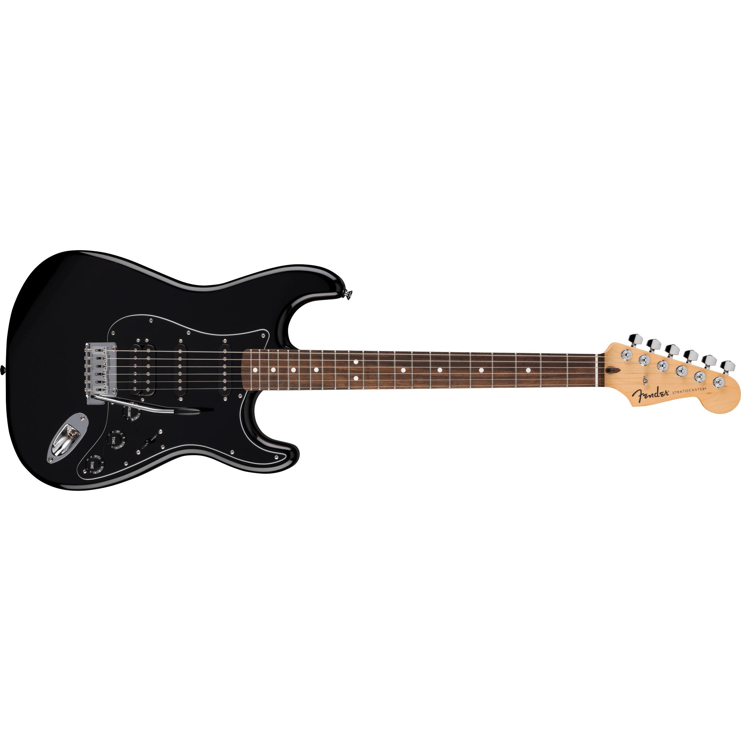 Fender Standard Stratocaster HSS IL Black elektrische gitaar (0266441506) (Chitarra elettrica, Collo: acero con finitura opaca, Corpo: Pioppo), Chitar