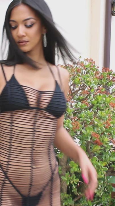 Actual product image Leg Avenue Horizontal Mesh Maxi Dress Unit Size (One size)