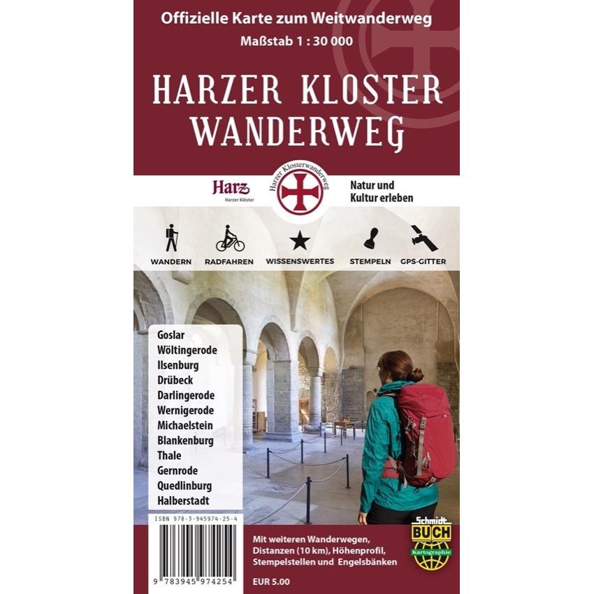 Harzer Kloster-Wanderweg, Landkarte