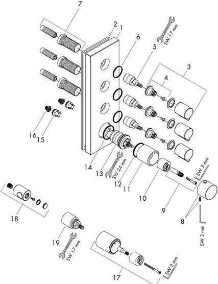 Actual product image Axor Flush thermostat module
