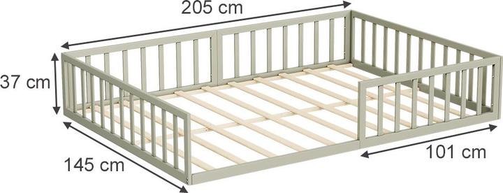 Produktbild VitaliSpa Bodenbett aus Metall Minno, Greige, 205 x 145 cm ohne Matratze (140 x 200 cm)