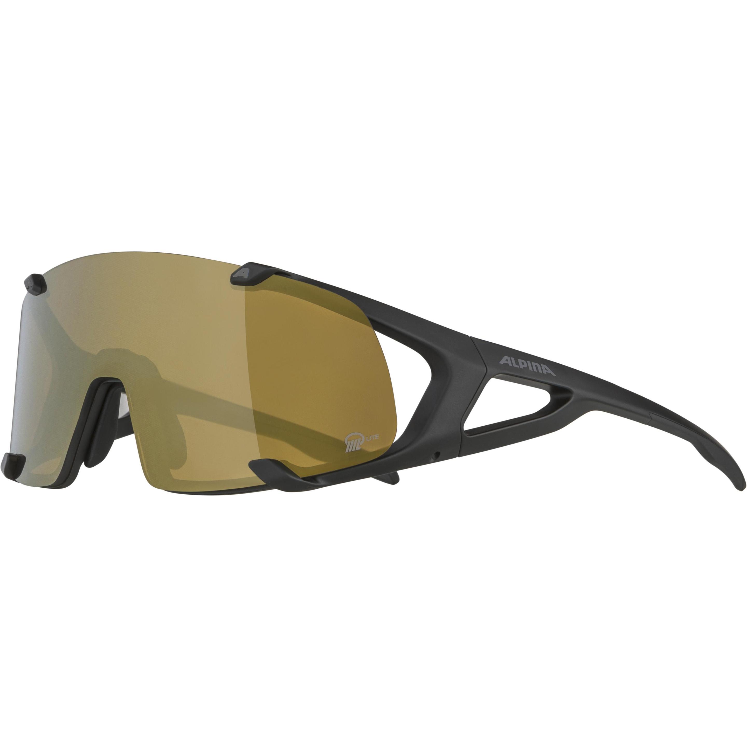 Thumbnail - ALPINA SPORTS, Unisex, Sportbrille, Hawkeye S Q-Lite (Black Matt, mirror bronce), Schwarz