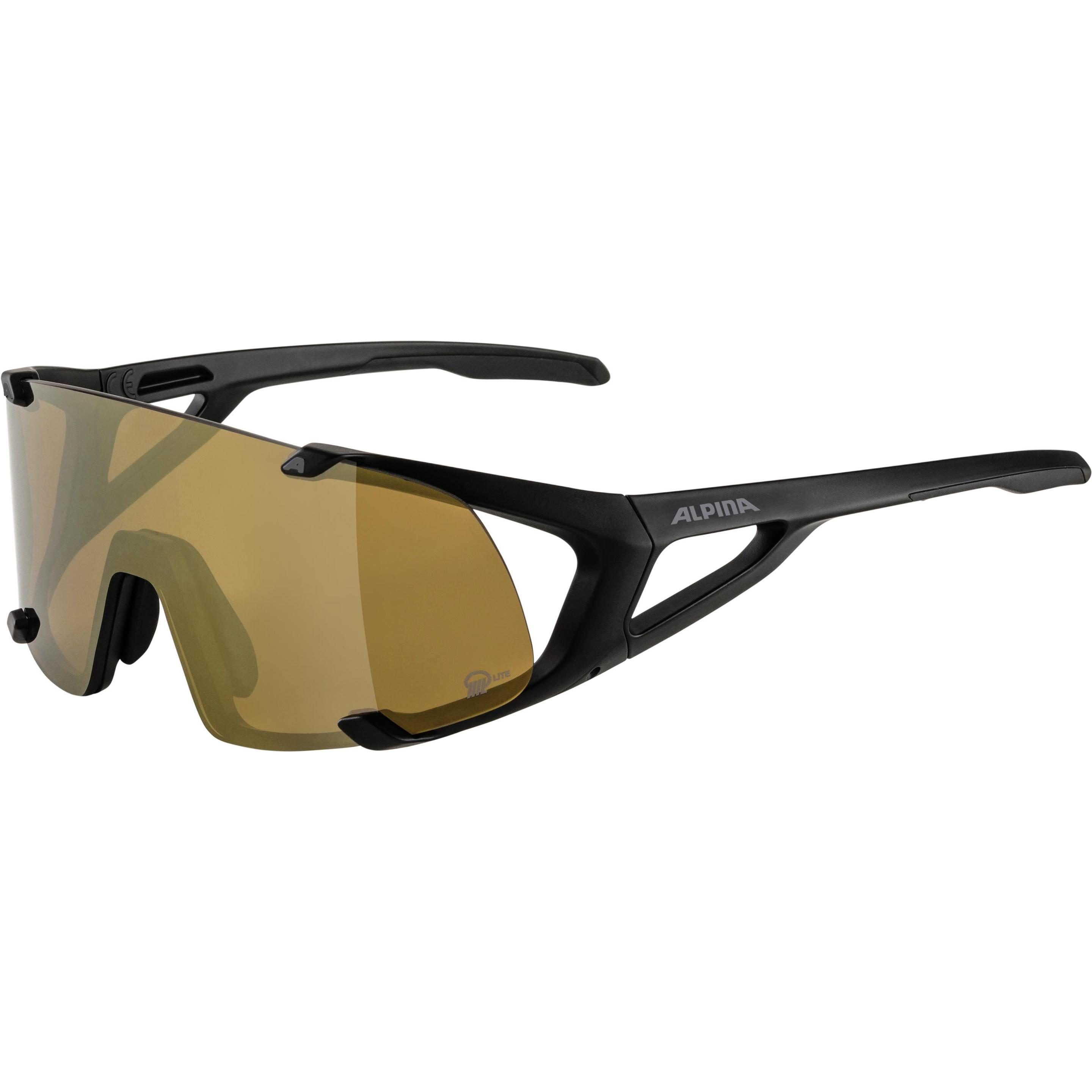 ALPINA SPORTS, Unisex, Sportbrille, Hawkeye S Q-Lite (Black Matt, mirror bronce), Schwarz