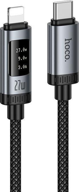 Produktbild Hoco Cable Data Cable with digital display USB C to Lightning PD 27W 1,2 m U148 black (1.20 m, 27 W)
