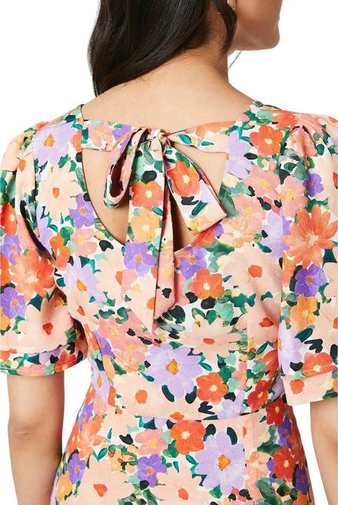 Actual product image Dorothy Perkins Womens/Ladies Floral Bow Angel Sleeve Midi Dress (34)